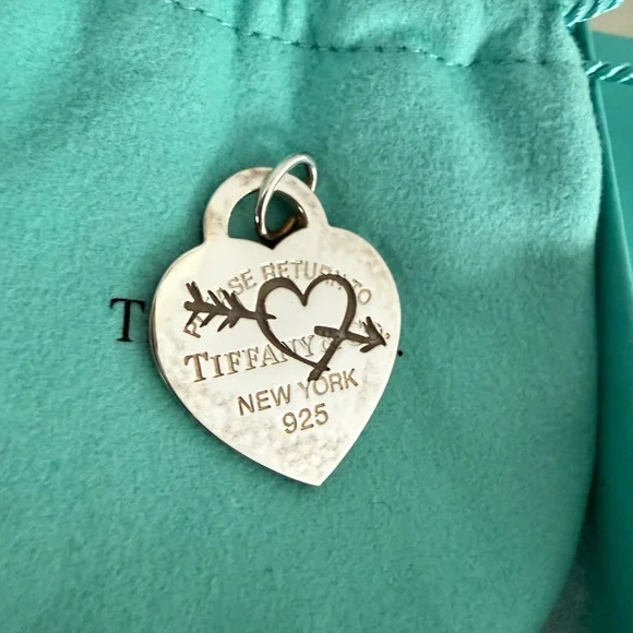 Tiffany & Co. Silver Engraved Heart Pandent